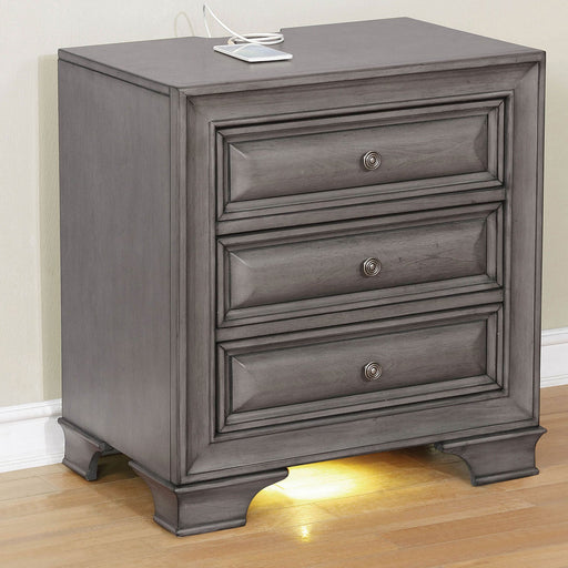 Brandt Gray Night Stand - Premium Nightstand from FOA East - Just $374.40! Shop now at Furniture Wholesale Plus  We are the best furniture store in Nashville, Hendersonville, Goodlettsville, Madison, Antioch, Mount Juliet, Lebanon, Gallatin, Springfield, Murfreesboro, Franklin, Brentwood