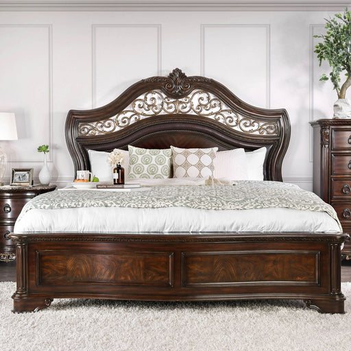 Menodora Brown Cherry E.King Bed - Premium Bed from FOA East - Just $1831.05! Shop now at Furniture Wholesale Plus  We are the best furniture store in Nashville, Hendersonville, Goodlettsville, Madison, Antioch, Mount Juliet, Lebanon, Gallatin, Springfield, Murfreesboro, Franklin, Brentwood
