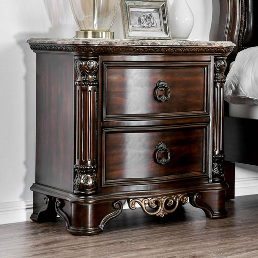 Menodora Brown Cherry Night Stand - Premium Nightstand from FOA East - Just $610.35! Shop now at Furniture Wholesale Plus  We are the best furniture store in Nashville, Hendersonville, Goodlettsville, Madison, Antioch, Mount Juliet, Lebanon, Gallatin, Springfield, Murfreesboro, Franklin, Brentwood