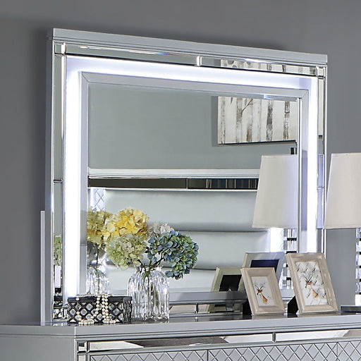 CALANDRIA Mirror w/ LED, Silver - Premium Mirror from FOA East - Just $284.70! Shop now at Furniture Wholesale Plus  We are the best furniture store in Nashville, Hendersonville, Goodlettsville, Madison, Antioch, Mount Juliet, Lebanon, Gallatin, Springfield, Murfreesboro, Franklin, Brentwood