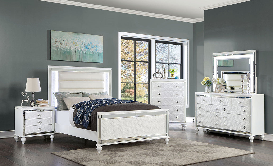 CALANDRIA Cal.King Bed, White - Premium Bed from FOA East - Just $914.55! Shop now at Furniture Wholesale Plus  We are the best furniture store in Nashville, Hendersonville, Goodlettsville, Madison, Antioch, Mount Juliet, Lebanon, Gallatin, Springfield, Murfreesboro, Franklin, Brentwood