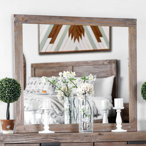 Wynton Weathered Light Oak Mirror - Premium Mirror from FOA East - Just $210.60! Shop now at Furniture Wholesale Plus  We are the best furniture store in Nashville, Hendersonville, Goodlettsville, Madison, Antioch, Mount Juliet, Lebanon, Gallatin, Springfield, Murfreesboro, Franklin, Brentwood