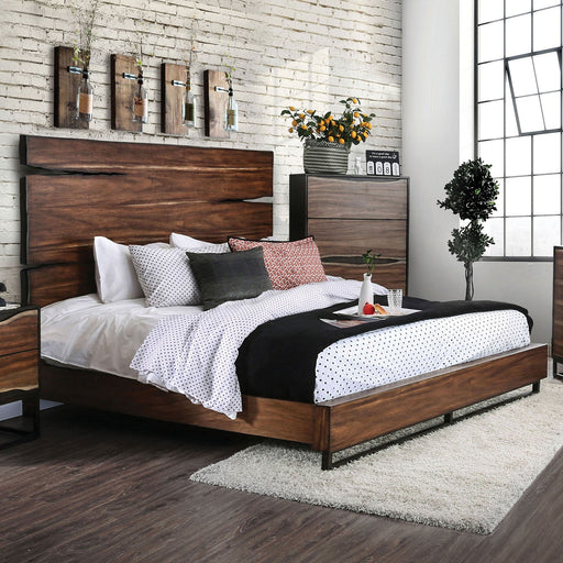 Fulton Dark Oak/Dark Walnut Cal.King Bed - Premium Bed from FOA East - Just $936! Shop now at Furniture Wholesale Plus  We are the best furniture store in Nashville, Hendersonville, Goodlettsville, Madison, Antioch, Mount Juliet, Lebanon, Gallatin, Springfield, Murfreesboro, Franklin, Brentwood