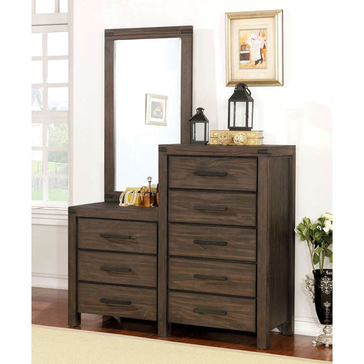 Rexburg Wire-Brushed Rustic Brown 8-Drawer Dresser Mirror - Premium Dresser and Mirror from FOA East - Just $897! Shop now at Furniture Wholesale Plus  We are the best furniture store in Nashville, Hendersonville, Goodlettsville, Madison, Antioch, Mount Juliet, Lebanon, Gallatin, Springfield, Murfreesboro, Franklin, Brentwood