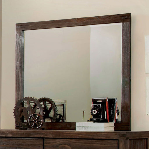 Rexburg Wire-Brushed Rustic Brown Mirror - Premium Mirror from FOA East - Just $142.35! Shop now at Furniture Wholesale Plus  We are the best furniture store in Nashville, Hendersonville, Goodlettsville, Madison, Antioch, Mount Juliet, Lebanon, Gallatin, Springfield, Murfreesboro, Franklin, Brentwood
