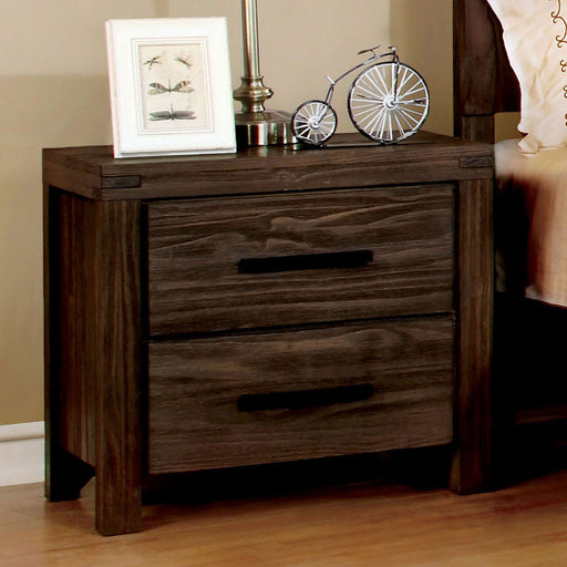 Rexburg Wire-Brushed Rustic Brown Night Stand - Premium Nightstand from FOA East - Just $234! Shop now at Furniture Wholesale Plus  We are the best furniture store in Nashville, Hendersonville, Goodlettsville, Madison, Antioch, Mount Juliet, Lebanon, Gallatin, Springfield, Murfreesboro, Franklin, Brentwood