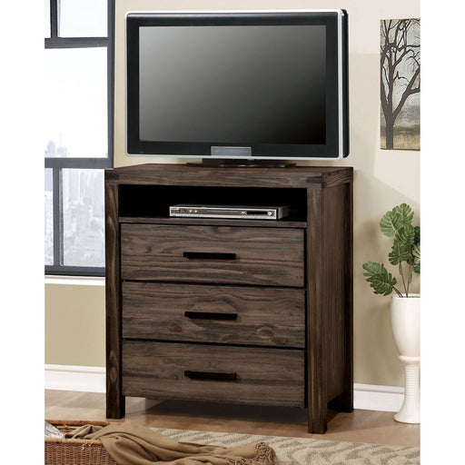 Rexburg Wire-Brushed Rustic Brown Media Chest - Premium Media Chest from FOA East - Just $540.15! Shop now at Furniture Wholesale Plus  We are the best furniture store in Nashville, Hendersonville, Goodlettsville, Madison, Antioch, Mount Juliet, Lebanon, Gallatin, Springfield, Murfreesboro, Franklin, Brentwood