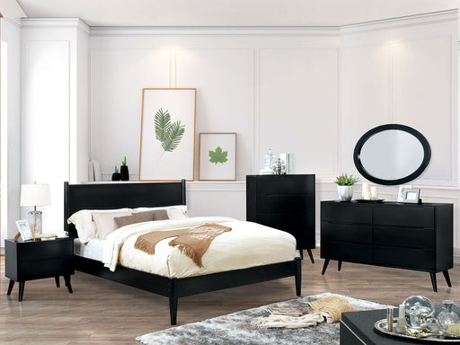 LENNART II Black 4 Pc. Full Bedroom Set w/ Oval Mirror - Premium Bedroom Set from FOA East - Just $1521! Shop now at Furniture Wholesale Plus  We are the best furniture store in Nashville, Hendersonville, Goodlettsville, Madison, Antioch, Mount Juliet, Lebanon, Gallatin, Springfield, Murfreesboro, Franklin, Brentwood