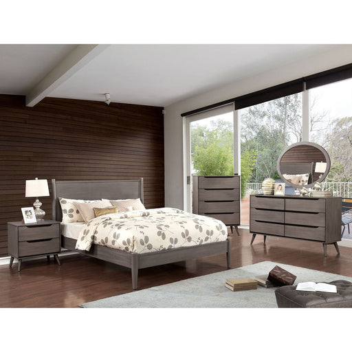 Lennart Gray 5 Pc. Queen Bedroom Set w/ Oval Mirror + Chest - Premium Bedroom Set from FOA East - Just $2061.15! Shop now at Furniture Wholesale Plus  We are the best furniture store in Nashville, Hendersonville, Goodlettsville, Madison, Antioch, Mount Juliet, Lebanon, Gallatin, Springfield, Murfreesboro, Franklin, Brentwood