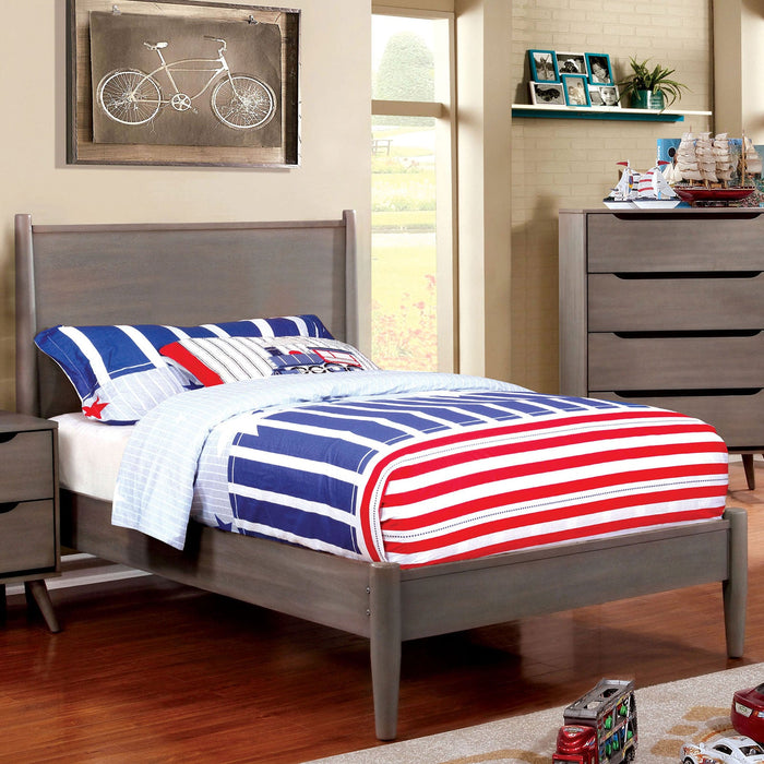 LENNART I Gray Twin Bed - Premium Bed from FOA East - Just $491.40! Shop now at Furniture Wholesale Plus  We are the best furniture store in Nashville, Hendersonville, Goodlettsville, Madison, Antioch, Mount Juliet, Lebanon, Gallatin, Springfield, Murfreesboro, Franklin, Brentwood