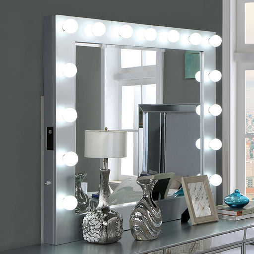 BELLADONNA Mirror w/ USB, Power, Light, Silver - Premium Mirror from FOA East - Just $399.75! Shop now at Furniture Wholesale Plus  We are the best furniture store in Nashville, Hendersonville, Goodlettsville, Madison, Antioch, Mount Juliet, Lebanon, Gallatin, Springfield, Murfreesboro, Franklin, Brentwood