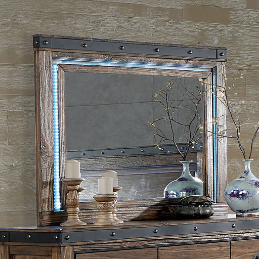 ALBALI Mirror w/ LED, Walnut - Premium Mirror from FOA East - Just $329.55! Shop now at Furniture Wholesale Plus  We are the best furniture store in Nashville, Hendersonville, Goodlettsville, Madison, Antioch, Mount Juliet, Lebanon, Gallatin, Springfield, Murfreesboro, Franklin, Brentwood