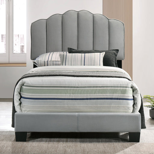 NERINA Twin Bed, Light Gray - Premium Bed from FOA East - Just $206.70! Shop now at Furniture Wholesale Plus  We are the best furniture store in Nashville, Hendersonville, Goodlettsville, Madison, Antioch, Mount Juliet, Lebanon, Gallatin, Springfield, Murfreesboro, Franklin, Brentwood