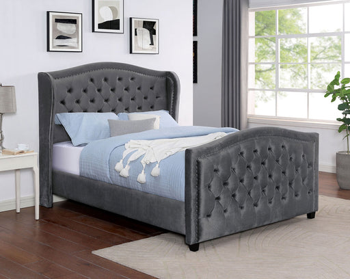 KERRAN Cal.King Bed, Dark Gray - Premium Bed from FOA East - Just $631.80! Shop now at Furniture Wholesale Plus  We are the best furniture store in Nashville, Hendersonville, Goodlettsville, Madison, Antioch, Mount Juliet, Lebanon, Gallatin, Springfield, Murfreesboro, Franklin, Brentwood