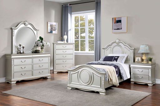 ALECIA Twin Bed, Silver - Premium Bed from FOA East - Just $631.80! Shop now at Furniture Wholesale Plus  We are the best furniture store in Nashville, Hendersonville, Goodlettsville, Madison, Antioch, Mount Juliet, Lebanon, Gallatin, Springfield, Murfreesboro, Franklin, Brentwood