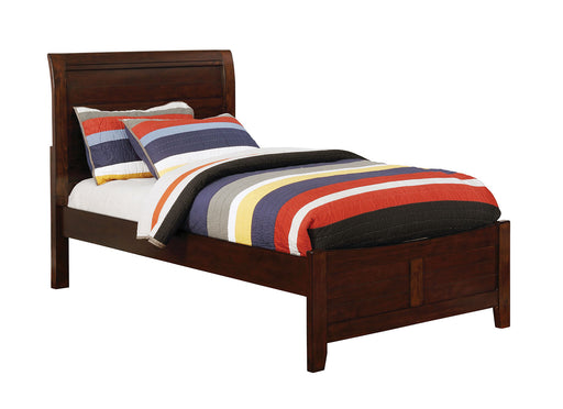 Brogan Brown Cherry Twin Bed - Premium Bed from FOA East - Just $325.65! Shop now at Furniture Wholesale Plus  We are the best furniture store in Nashville, Hendersonville, Goodlettsville, Madison, Antioch, Mount Juliet, Lebanon, Gallatin, Springfield, Murfreesboro, Franklin, Brentwood