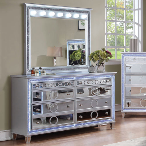 MAIREAD Dresser w/ LED, Silver - Premium Dresser from FOA East - Just $1171.95! Shop now at Furniture Wholesale Plus  We are the best furniture store in Nashville, Hendersonville, Goodlettsville, Madison, Antioch, Mount Juliet, Lebanon, Gallatin, Springfield, Murfreesboro, Franklin, Brentwood