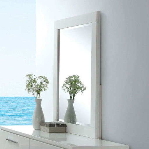 Christie Glossy White Mirror - Premium Mirror from FOA East - Just $118.95! Shop now at Furniture Wholesale Plus  We are the best furniture store in Nashville, Hendersonville, Goodlettsville, Madison, Antioch, Mount Juliet, Lebanon, Gallatin, Springfield, Murfreesboro, Franklin, Brentwood