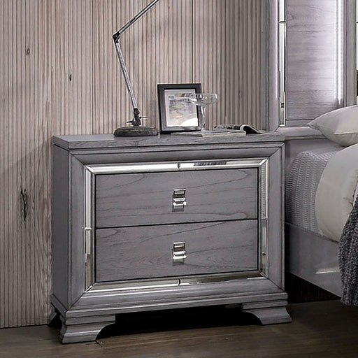 Alanis Light Gray Night Stand - Premium Nightstand from FOA East - Just $421.20! Shop now at Furniture Wholesale Plus  We are the best furniture store in Nashville, Hendersonville, Goodlettsville, Madison, Antioch, Mount Juliet, Lebanon, Gallatin, Springfield, Murfreesboro, Franklin, Brentwood