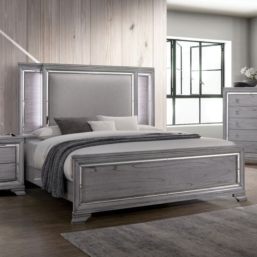 Alanis Light Gray E.King Bed - Premium Bed from FOA East - Just $1290.90! Shop now at Furniture Wholesale Plus  We are the best furniture store in Nashville, Hendersonville, Goodlettsville, Madison, Antioch, Mount Juliet, Lebanon, Gallatin, Springfield, Murfreesboro, Franklin, Brentwood