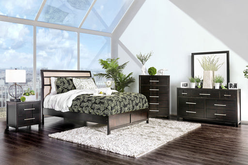 Berenice Espresso/Beige 5 Pc. Queen Bedroom Set w/ 2NS - Premium Bedroom Set from FOA East - Just $1636.05! Shop now at Furniture Wholesale Plus  We are the best furniture store in Nashville, Hendersonville, Goodlettsville, Madison, Antioch, Mount Juliet, Lebanon, Gallatin, Springfield, Murfreesboro, Franklin, Brentwood