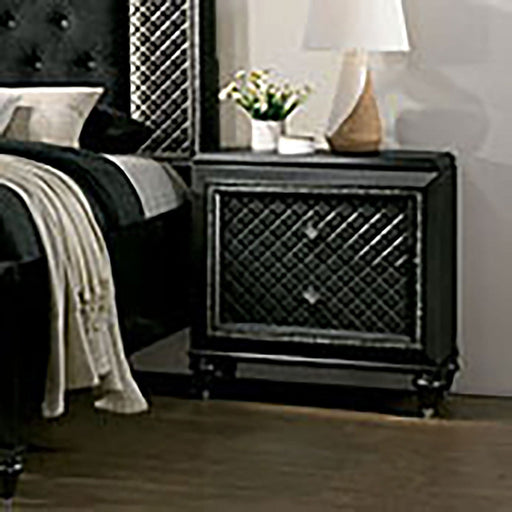 Demetria Metallic Gray Night Stand - Premium Nightstand from FOA East - Just $421.20! Shop now at Furniture Wholesale Plus  We are the best furniture store in Nashville, Hendersonville, Goodlettsville, Madison, Antioch, Mount Juliet, Lebanon, Gallatin, Springfield, Murfreesboro, Franklin, Brentwood