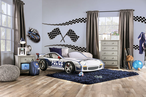POLICE CAR Twin Bed, Blue - Premium Bed from FOA East - Just $655.20! Shop now at Furniture Wholesale Plus  We are the best furniture store in Nashville, Hendersonville, Goodlettsville, Madison, Antioch, Mount Juliet, Lebanon, Gallatin, Springfield, Murfreesboro, Franklin, Brentwood