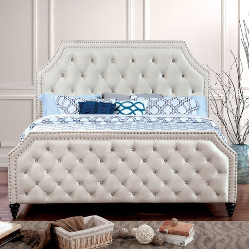 CLAUDINE Beige Cal.King Bed - Premium Bed from FOA East - Just $702! Shop now at Furniture Wholesale Plus  We are the best furniture store in Nashville, Hendersonville, Goodlettsville, Madison, Antioch, Mount Juliet, Lebanon, Gallatin, Springfield, Murfreesboro, Franklin, Brentwood