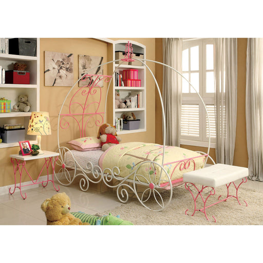 ENCHANT Pink/White Twin Bed - Premium Bed from FOA East - Just $540.15! Shop now at Furniture Wholesale Plus  We are the best furniture store in Nashville, Hendersonville, Goodlettsville, Madison, Antioch, Mount Juliet, Lebanon, Gallatin, Springfield, Murfreesboro, Franklin, Brentwood
