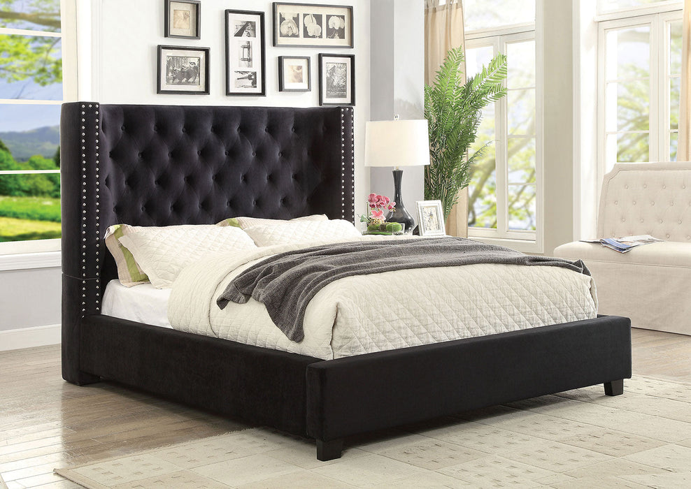 CARLEY Cal.King Bed, Dark Gray - Premium Bed from FOA East - Just $820.95! Shop now at Furniture Wholesale Plus  We are the best furniture store in Nashville, Hendersonville, Goodlettsville, Madison, Antioch, Mount Juliet, Lebanon, Gallatin, Springfield, Murfreesboro, Franklin, Brentwood