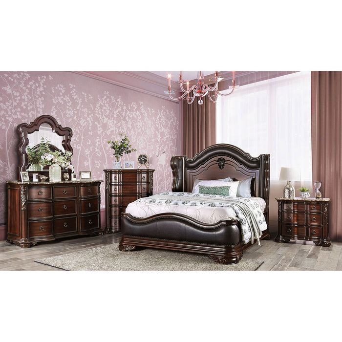 Arcturus Brown Cherry 5 Pc. Queen Bedroom Set w/ 2NS - Premium Bedroom Set from FOA East - Just $4504.50! Shop now at Furniture Wholesale Plus  We are the best furniture store in Nashville, Hendersonville, Goodlettsville, Madison, Antioch, Mount Juliet, Lebanon, Gallatin, Springfield, Murfreesboro, Franklin, Brentwood