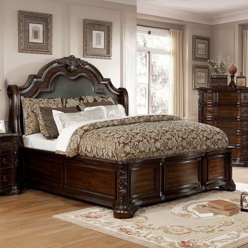 Niketas Brown Cherry/Espresso Cal.King Bed - Premium Bed from FOA East - Just $1548.30! Shop now at Furniture Wholesale Plus  We are the best furniture store in Nashville, Hendersonville, Goodlettsville, Madison, Antioch, Mount Juliet, Lebanon, Gallatin, Springfield, Murfreesboro, Franklin, Brentwood