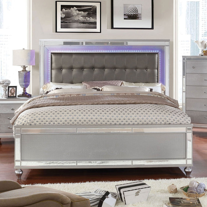 Brachium Silver Cal.King Bed - Premium Bed from FOA East - Just $1010.10! Shop now at Furniture Wholesale Plus  We are the best furniture store in Nashville, Hendersonville, Goodlettsville, Madison, Antioch, Mount Juliet, Lebanon, Gallatin, Springfield, Murfreesboro, Franklin, Brentwood
