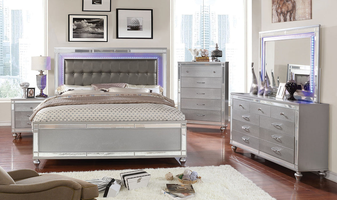 Brachium Silver 5 Pc. Queen Bedroom Set w/ Chest - Premium Bedroom Set from FOA East - Just $2932.80! Shop now at Furniture Wholesale Plus  We are the best furniture store in Nashville, Hendersonville, Goodlettsville, Madison, Antioch, Mount Juliet, Lebanon, Gallatin, Springfield, Murfreesboro, Franklin, Brentwood