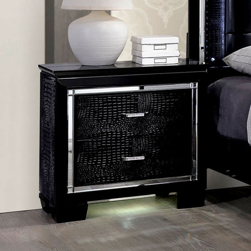 BELLANOVA Black Night Stand - Premium Nightstand from FOA East - Just $421.20! Shop now at Furniture Wholesale Plus  We are the best furniture store in Nashville, Hendersonville, Goodlettsville, Madison, Antioch, Mount Juliet, Lebanon, Gallatin, Springfield, Murfreesboro, Franklin, Brentwood