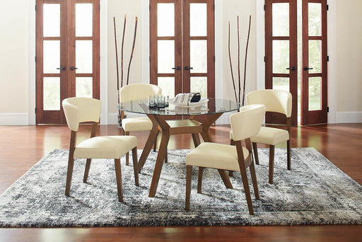 Paxton Mid Century Modern Nutmeg Glass Dining Table - Premium Dining Table from Coaster Z2 Standard - Just $190! Shop now at Furniture Wholesale Plus  We are the best furniture store in Nashville, Hendersonville, Goodlettsville, Madison, Antioch, Mount Juliet, Lebanon, Gallatin, Springfield, Murfreesboro, Franklin, Brentwood