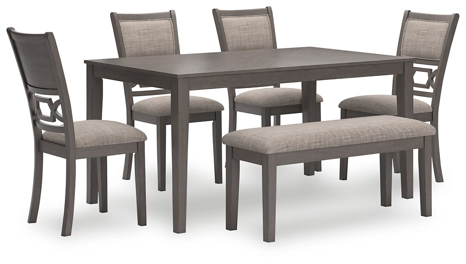 Wrenning Dining Table and 4 Chairs and Bench (Set of 6) - Premium Dining Table from Ashley Furniture - Just $603.33! Shop now at Furniture Wholesale Plus  We are the best furniture store in Nashville, Hendersonville, Goodlettsville, Madison, Antioch, Mount Juliet, Lebanon, Gallatin, Springfield, Murfreesboro, Franklin, Brentwood