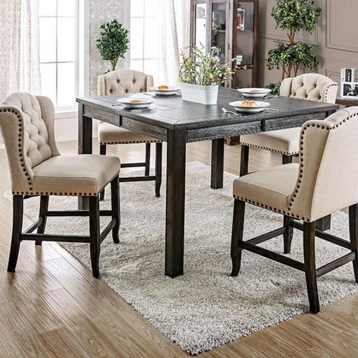 SANIA III Antique Black, Ivory Sq Counter Ht. Table - Premium Dining Room Set from FOA East - Just $514.80! Shop now at Furniture Wholesale Plus  We are the best furniture store in Nashville, Hendersonville, Goodlettsville, Madison, Antioch, Mount Juliet, Lebanon, Gallatin, Springfield, Murfreesboro, Franklin, Brentwood