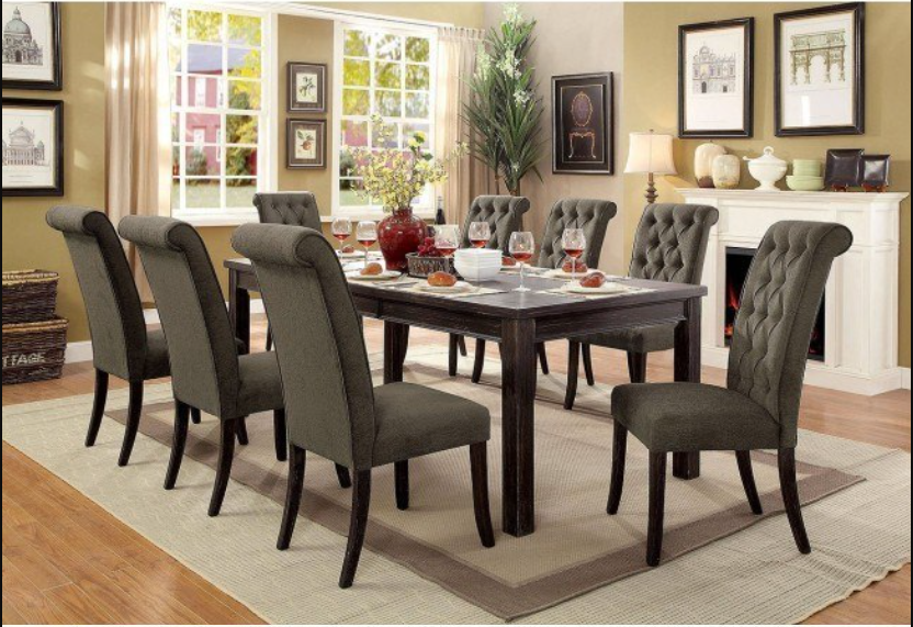 Sania III Antique Black, Gray 9 Pc. Dining Table Set - Premium Dining Room Set from FOA East - Just $2096.25! Shop now at Furniture Wholesale Plus  We are the best furniture store in Nashville, Hendersonville, Goodlettsville, Madison, Antioch, Mount Juliet, Lebanon, Gallatin, Springfield, Murfreesboro, Franklin, Brentwood