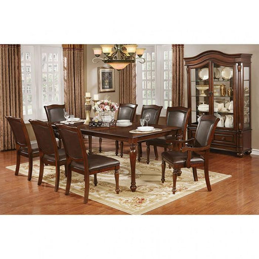 Sylvana Brown Cherry 9 Pc. Dining Table Set (2AC+6SC) - Premium Dining Room Set from FOA East - Just $1729.65! Shop now at Furniture Wholesale Plus  We are the best furniture store in Nashville, Hendersonville, Goodlettsville, Madison, Antioch, Mount Juliet, Lebanon, Gallatin, Springfield, Murfreesboro, Franklin, Brentwood