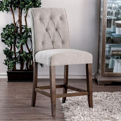 Sania III Beige/Rustic Oak Counter Ht. Chair (2/CTN) - Premium Dining Chair from FOA East - Just $354.90! Shop now at Furniture Wholesale Plus  We are the best furniture store in Nashville, Hendersonville, Goodlettsville, Madison, Antioch, Mount Juliet, Lebanon, Gallatin, Springfield, Murfreesboro, Franklin, Brentwood