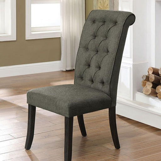 Sania III Gray/Antique Black Side Chair (2/CTN) - Premium Dining Chair from FOA East - Just $354.90! Shop now at Furniture Wholesale Plus  We are the best furniture store in Nashville, Hendersonville, Goodlettsville, Madison, Antioch, Mount Juliet, Lebanon, Gallatin, Springfield, Murfreesboro, Franklin, Brentwood