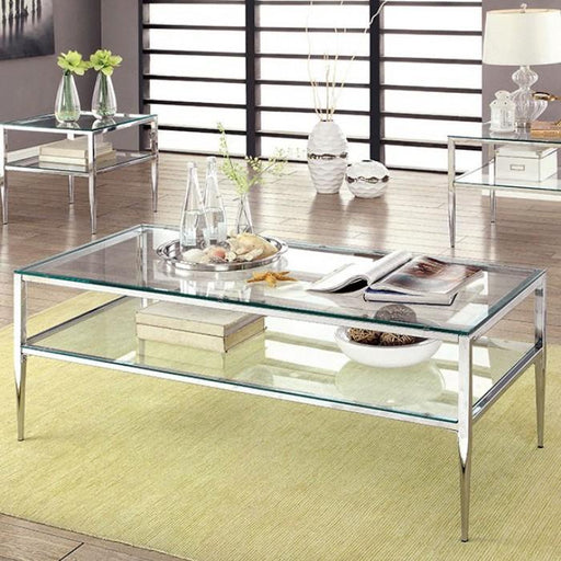 TANIKA Chrome Coffee Table, Chrome - Premium Coffee Table from FOA East - Just $374.40! Shop now at Furniture Wholesale Plus  We are the best furniture store in Nashville, Hendersonville, Goodlettsville, Madison, Antioch, Mount Juliet, Lebanon, Gallatin, Springfield, Murfreesboro, Franklin, Brentwood