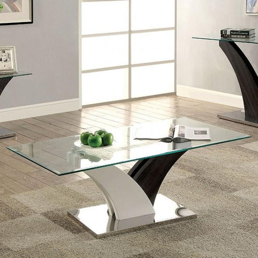 SLOANE White/Dark Gray/Chrome Coffee Table - Premium Coffee Table from FOA East - Just $374.40! Shop now at Furniture Wholesale Plus  We are the best furniture store in Nashville, Hendersonville, Goodlettsville, Madison, Antioch, Mount Juliet, Lebanon, Gallatin, Springfield, Murfreesboro, Franklin, Brentwood