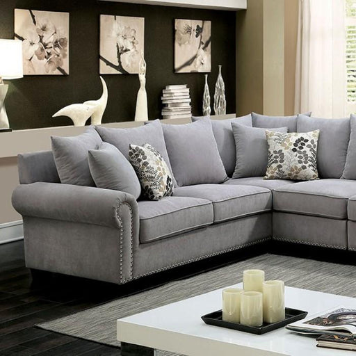SKYLER II Gray Sectional, Gray - Premium Sectional from FOA East - Just $3049.80! Shop now at Furniture Wholesale Plus  We are the best furniture store in Nashville, Hendersonville, Goodlettsville, Madison, Antioch, Mount Juliet, Lebanon, Gallatin, Springfield, Murfreesboro, Franklin, Brentwood