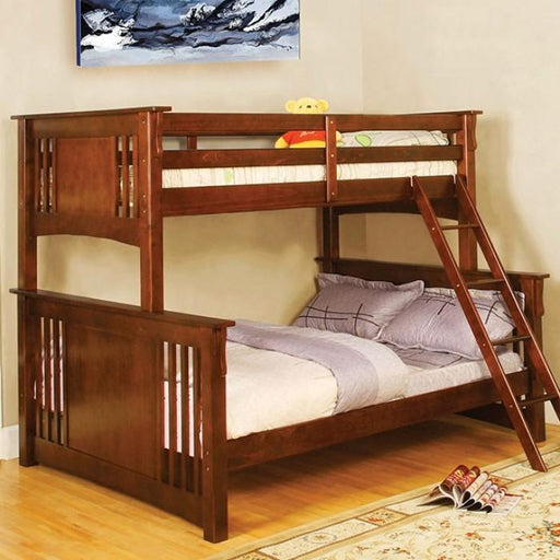 Spring Creek Oak Twin/Full Bunk Bed - Premium Bunk Bed from FOA East - Just $795.60! Shop now at Furniture Wholesale Plus  We are the best furniture store in Nashville, Hendersonville, Goodlettsville, Madison, Antioch, Mount Juliet, Lebanon, Gallatin, Springfield, Murfreesboro, Franklin, Brentwood