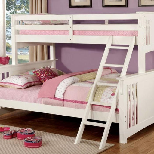 SPRING CREEK White Twin XL/Queen Bunk Bed - Premium Bunk Bed from FOA East - Just $936! Shop now at Furniture Wholesale Plus  We are the best furniture store in Nashville, Hendersonville, Goodlettsville, Madison, Antioch, Mount Juliet, Lebanon, Gallatin, Springfield, Murfreesboro, Franklin, Brentwood