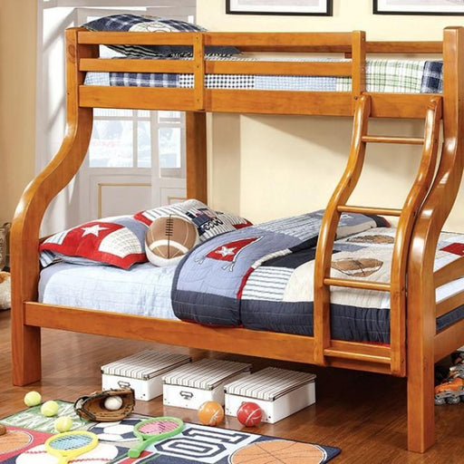 Solpine Oak Twin/Full Bunk Bed - Premium Bunk Bed from FOA East - Just $1101.75! Shop now at Furniture Wholesale Plus  We are the best furniture store in Nashville, Hendersonville, Goodlettsville, Madison, Antioch, Mount Juliet, Lebanon, Gallatin, Springfield, Murfreesboro, Franklin, Brentwood