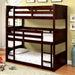 Therese Dark Walnut Twin Triple Decker Bed - Premium Bunk Bed from FOA East - Just $984.75! Shop now at Furniture Wholesale Plus  We are the best furniture store in Nashville, Hendersonville, Goodlettsville, Madison, Antioch, Mount Juliet, Lebanon, Gallatin, Springfield, Murfreesboro, Franklin, Brentwood