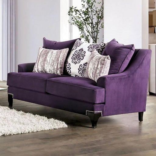 Sisseton Purple Love Seat - Premium Loveseat from FOA East - Just $1622.40! Shop now at Furniture Wholesale Plus  We are the best furniture store in Nashville, Hendersonville, Goodlettsville, Madison, Antioch, Mount Juliet, Lebanon, Gallatin, Springfield, Murfreesboro, Franklin, Brentwood